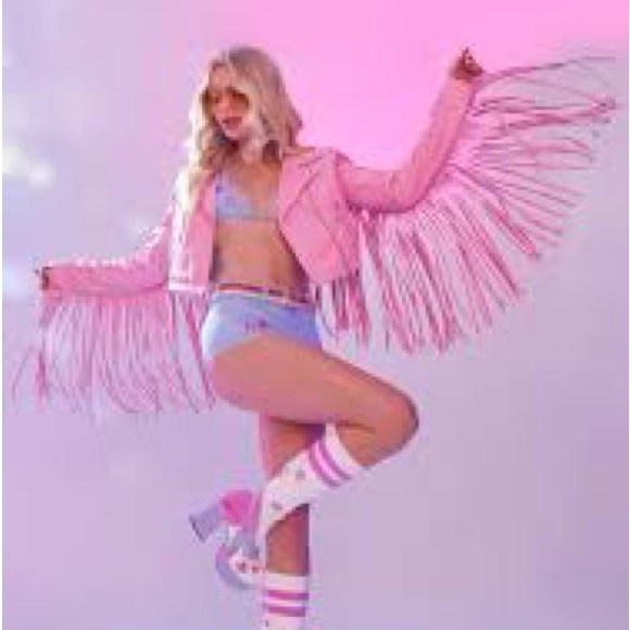 Dolls Kill Sugar thrills 
UNDER THE LIGHTS FRINGE MOTO JACKET - Picture 4 of 6